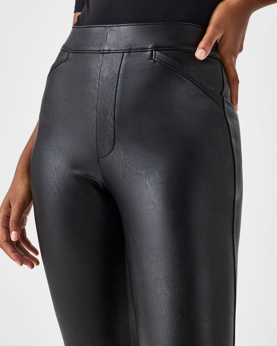 Spanx Leather-Like Flare Pant- Black – forposhsake